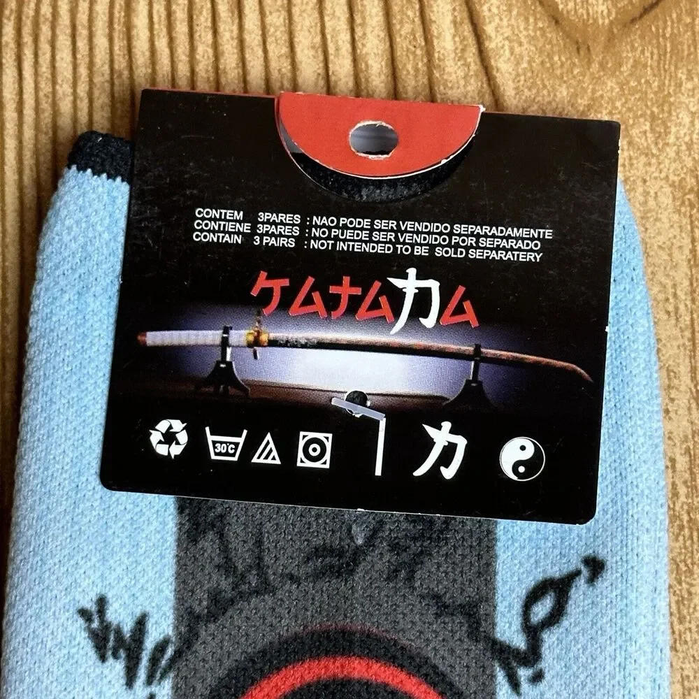 Naruto Shippuden Crew Socks One Size Midcalf‎  Unisex Anime Manga Ichiraku Ramen